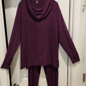 Ideology Purple Super Soft Sweater Top And Bottom 1x